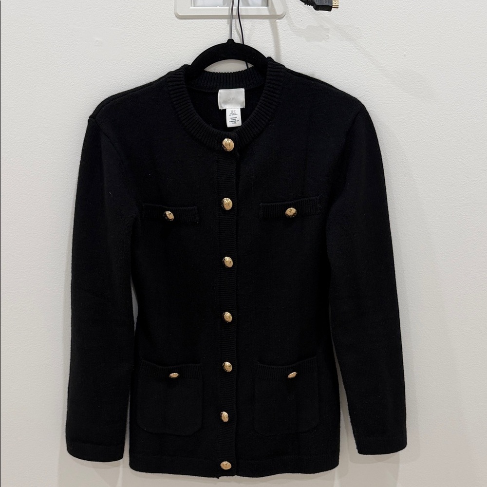 H&M Black Button-Up Women's Cardigan